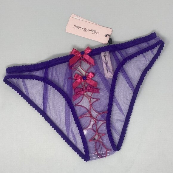 Agent Provocateur Lorna Purple Pink Ouvert Brief AP2 Small NWT